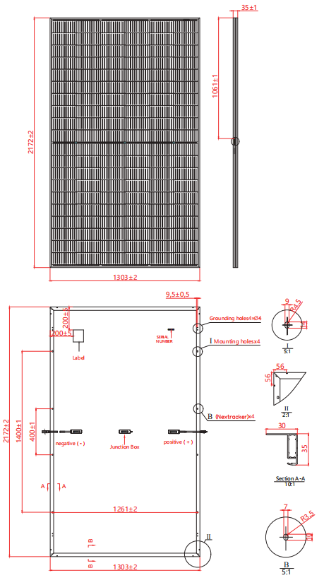 595W-610W napelem panel elektromos jellemzői 1
